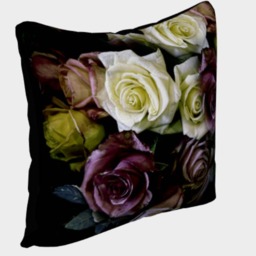 Velvet Pillow Dark Roses, Throw Pillow, Velveteen Boho, Flowers, 18X18In Or 22 X 22In, Decorative Cushion Bed Cover - thumbnail 3