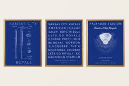 Kansas City Royals Set Of 3 Prints, Baseball Patent Art, Subway Art, Kauffman Stadium Seating Chart, Vintage Art - thumbnail 1