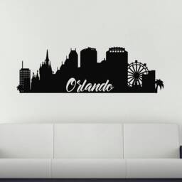 Orlando Skyline Wall Decal, Vinyl Sticker, Florida City Silhouette, Art Stickers, Office Sticker D??cor - thumbnail 2