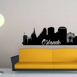 Orlando Skyline Wall Decal, Vinyl Sticker, Florida City Silhouette, Art Stickers, Office Sticker D??cor - thumbnail 3