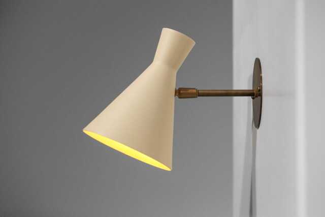 Mid Century Italian Brass Diabolo Wall Sconce - Modern Light Fixture - image 1