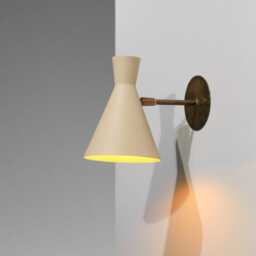 Mid Century Italian Brass Diabolo Wall Sconce - Modern Light Fixture - thumbnail 2
