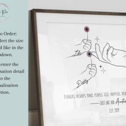 Personalised Auntie Christmas Gift, Flower Line Art Print For Aunt From Niece/Nephew - thumbnail 2