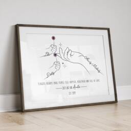 Personalised Auntie Christmas Gift, Flower Line Art Print For Aunt From Niece/Nephew - thumbnail 3