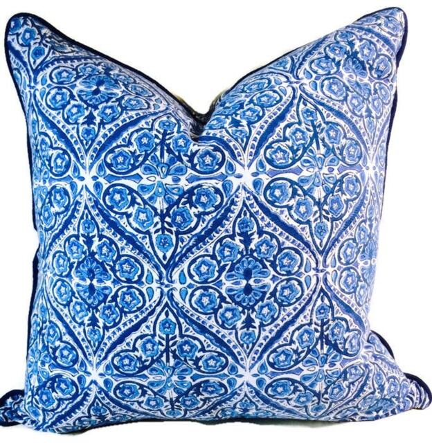 Blue Pillow Covers, 18x18 Inch Cushion Decorative Pillows, Accent Throw Sofa Pillows - image 1