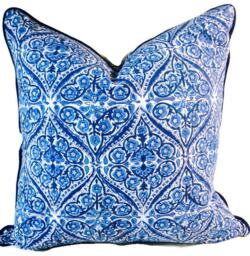 Blue Pillow Covers, 18x18 Inch Cushion Decorative Pillows, Accent Throw Sofa Pillows - thumbnail 1