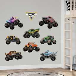 Monster Jam Wall Sticker - 8 Truck Set Decal Art - thumbnail 2