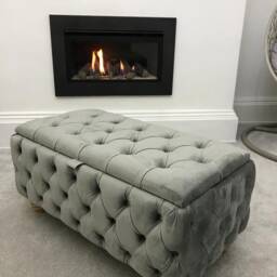Handmade Velvet Chesterfield Storage Ottoman 38x18x16 In, Living Room Bench - thumbnail 2