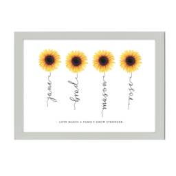 Sunflower Family Name Wall Art Watercolour Flower Print Fine Gift For Mothers Day Birthday Mum Dad Friend Baby Christening Nan Wedding - thumbnail 2