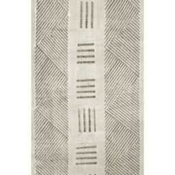 Handmade Block Printed Cotton Rug - Gray Beige Dhurrie, Hallway Runner - thumbnail 2