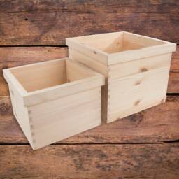 Square Wooden Decorative Flower Pot - Choice Of Sizes Window Planter Trough Box Herb Basket Untreated & Unpainted Pine Craft Staining - thumbnail 3