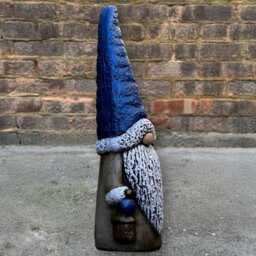Handmade Gnome Statue Concrete Garden Dwarf Figurine Outdoor Fantasy Elf Sculpture Stone Christmas Ornament Holiday Decor Xmas Gift - thumbnail 4