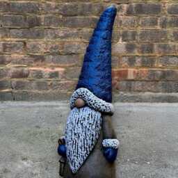 Handmade Gnome Statue Concrete Garden Dwarf Figurine Outdoor Fantasy Elf Sculpture Stone Christmas Ornament Holiday Decor Xmas Gift - thumbnail 3
