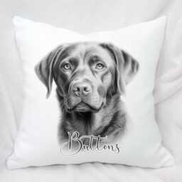 Personalised Large Sketch Drawing Dog Cushion, 10 Breeds, , Cuddle Pillow, Birthday Gift - thumbnail 4