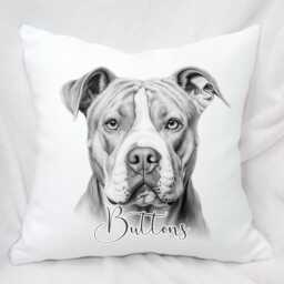 Personalised Large Sketch Drawing Dog Cushion, 10 Breeds, , Cuddle Pillow, Birthday Gift - thumbnail 3