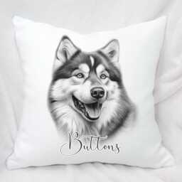 Personalised Large Sketch Drawing Dog Cushion, 10 Breeds, , Cuddle Pillow, Birthday Gift - thumbnail 2