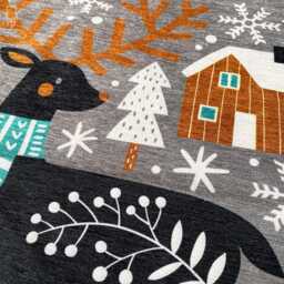 Christmas Cushion Cover With Reindeer Themed, Double Sided Printing Pillow On The Soft Chenille Multi Size Options, Oeko-Tex - thumbnail 2