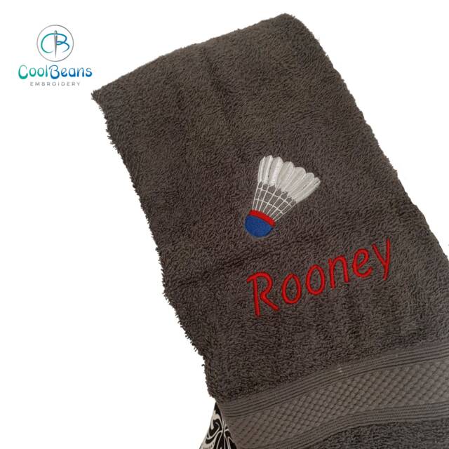 Badminton Towel - Personalised Face Cloth/Hand Bath Shuttlecock - image 1