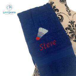 Badminton Towel - Personalised Face Cloth/Hand Bath Shuttlecock - thumbnail 2