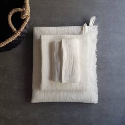 Belgian Linen Waffle Weave Towels Ivory Bath & Hand Towels & Towel Sets