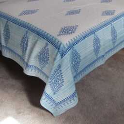 Cotton Bed Sheet Full/Double Flat India Block Print, Soft Premium Organic Cotton, Bedspread, Bed Linen - thumbnail 3