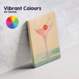 Minimalist Pink Cherry Cocktail Glass Still Life Canvas Wall Art Print Decor Picture Ready To Hang - thumbnail 4