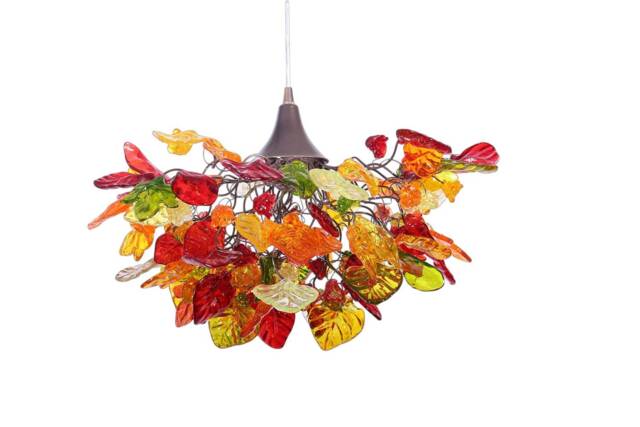 Lighting Hanging Chandeliers With Autumn Color Flowers & Leaves - image 1