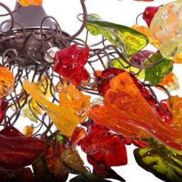 Lighting Hanging Chandeliers With Autumn Color Flowers & Leaves - thumbnail 3