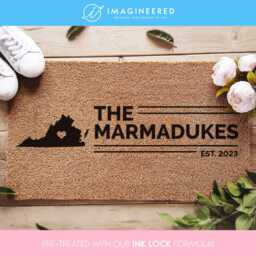 Custom Us State Doormat - Virginia Mat Usa Map Custom Family Name Door New Home Gifts Personalized Gift - thumbnail 1