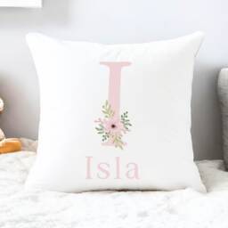 Personalised Cushion Kids, Dusky Pink Nursery, Children Cushion, Floral Nursery Decor, Flower Accessories, Dusty - thumbnail 4