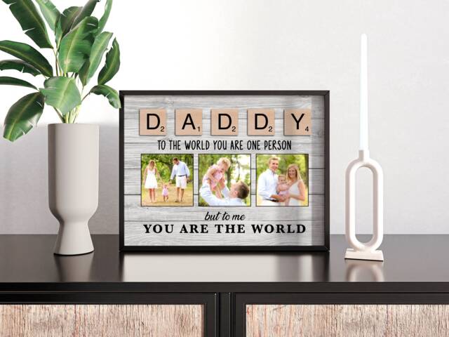 Frame For Daddy, Personalised Daddy Picture Print, Dad Photo Gift Husband, Father Birthday Gift, Christmas - image 1