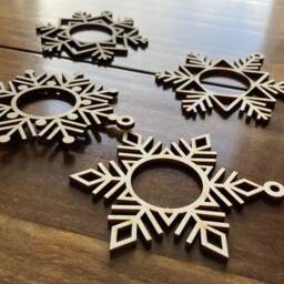 Snowflake Christmas Decorations, Chocolate Tree Hanging Wooden Decoration, Set Of 4 - thumbnail 2