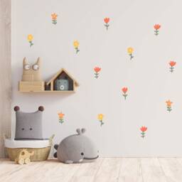 Boho Flower Wall Decals Girls Nursery & Playroom Decor - thumbnail 2