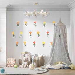 Boho Flower Wall Decals Girls Nursery & Playroom Decor - thumbnail 3