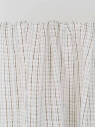 Sadie Striped Sheer Curtain, Faux Linen Custom Curtain Panel, Livingroom Extra Long 1Pc - thumbnail 1