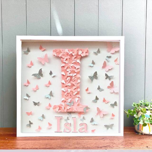 Butterflies Letters, Personalised Name Alphabet Nursery Letter Wall Art - image 1