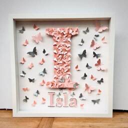 Butterflies Letters, Personalised Name Alphabet Nursery Letter Wall Art - thumbnail 3