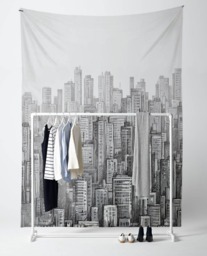 City Drwaing - Wall Tapestry Tapestry Hangings Wanderlust Bohemian Home Decor Dorm T#26 - thumbnail 1