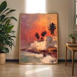 Cape Coast Sunset Art Print Tropical Beach Coastal Landscape - Poster Only - thumbnail 2