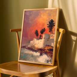 Cape Coast Sunset Art Print Tropical Beach Coastal Landscape - Poster Only - thumbnail 3