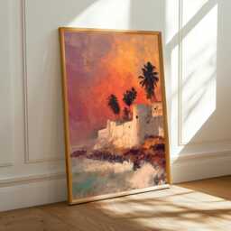Cape Coast Sunset Art Print Tropical Beach Coastal Landscape - Poster Only - thumbnail 1