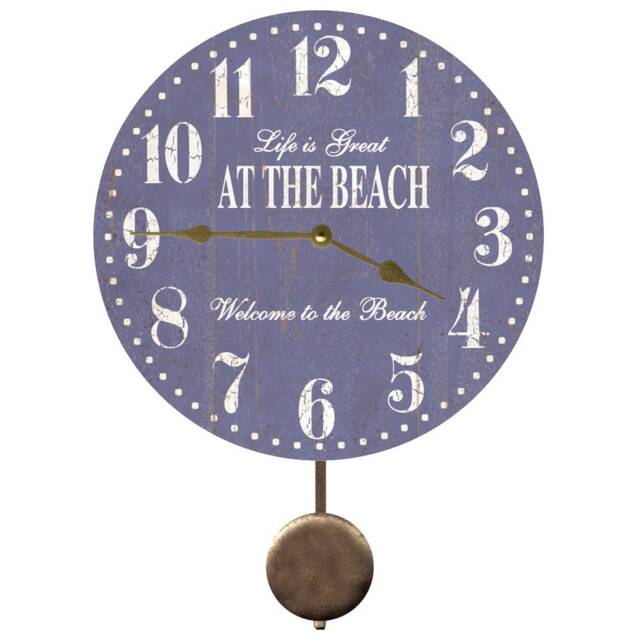 Coastal Retreat Elegant Beach Clock With Swinging Pendulum - image 1