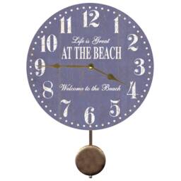 Coastal Retreat Elegant Beach Clock With Swinging Pendulum