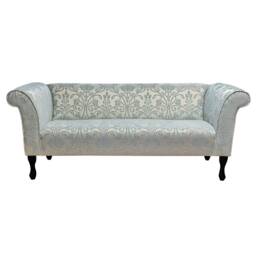 Handmade Blue Medallion Compact 3 Seater Chaise Sofa British Made - thumbnail 2