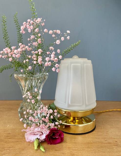 Vintage Art Deco Globe Table Lamp in Frosted Glass - image 1