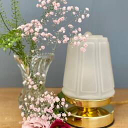 Vintage Art Deco Globe Table Lamp in Frosted Glass - thumbnail 2