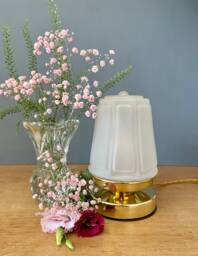 Vintage Art Deco Globe Table Lamp in Frosted Glass