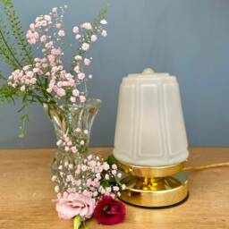 Vintage Art Deco Globe Table Lamp in Frosted Glass - thumbnail 3