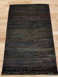 Black Afghan Gabbeh Rug, Handwoven Wool Floor Rug - 192x121 cm - thumbnail 1