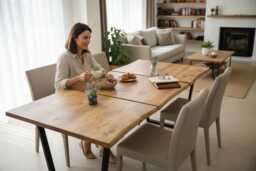 Industrial Steel Calia Frame Extendable Rustic Dining Table